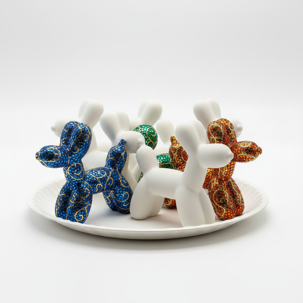 Custom Hand Bedazzled Ceramic Figurines